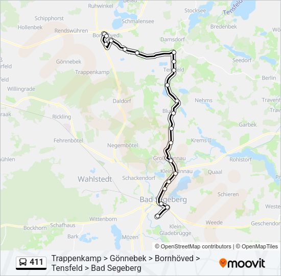 Автобус 411: карта маршрута