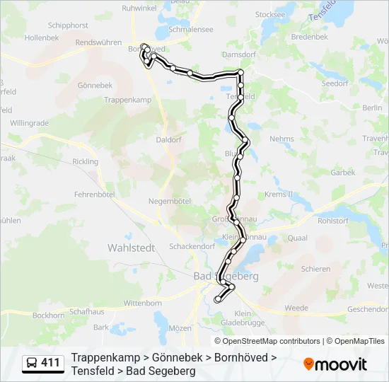 411 Bus Line Map