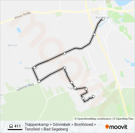 411 Bus Line Map
