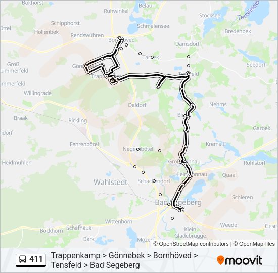 Автобус 411: карта маршрута