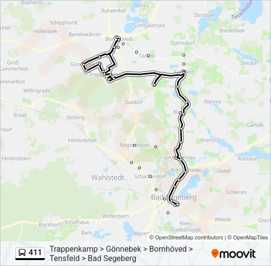 411 Bus Line Map