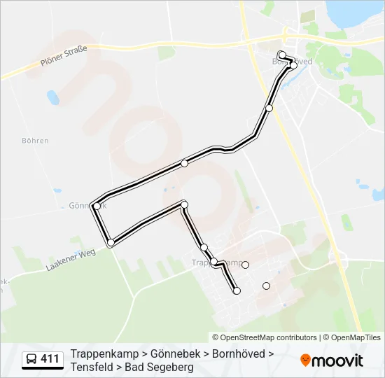 411 Bus Line Map