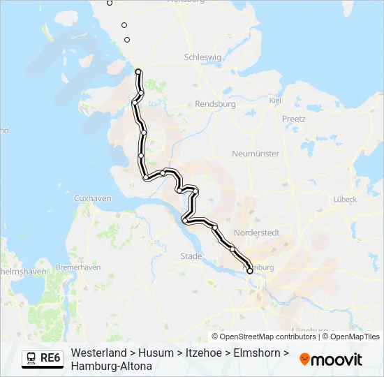 RE6 Train Line Map