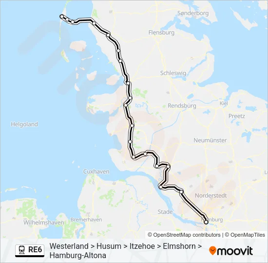 RE6 Train Line Map