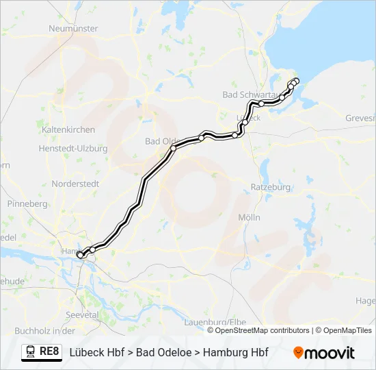 RE8 Train Line Map