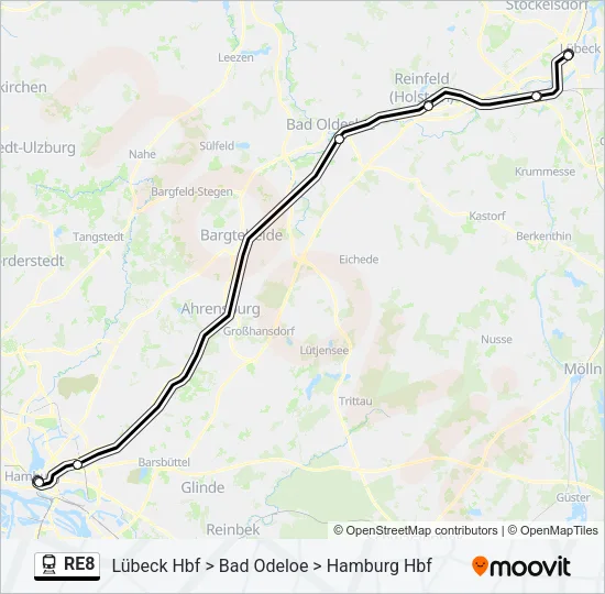 RE8 Train Line Map