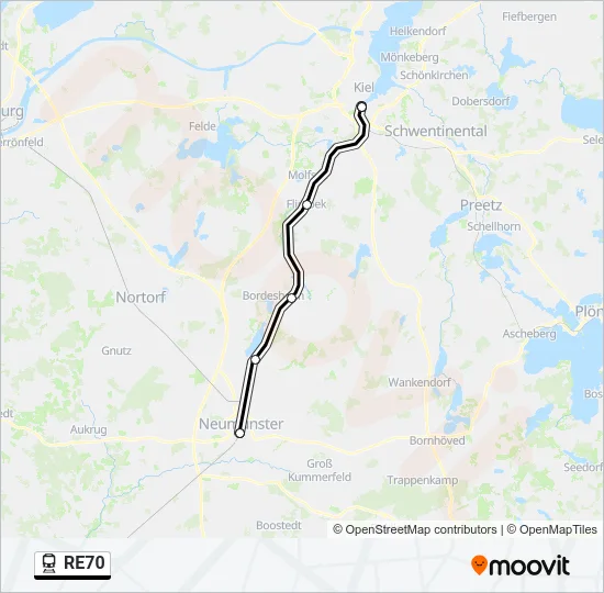 RE70 Train Line Map