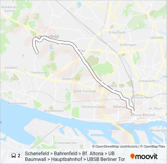 2 Bus Line Map