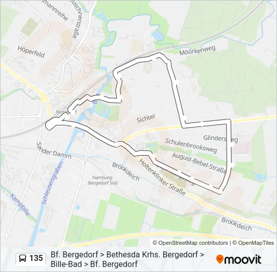 135 Bus Line Map