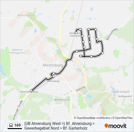 169 bus Line Map