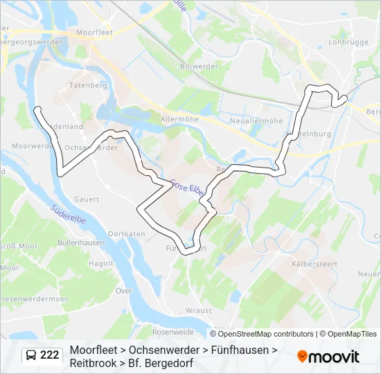 Автобус 222: карта маршрута