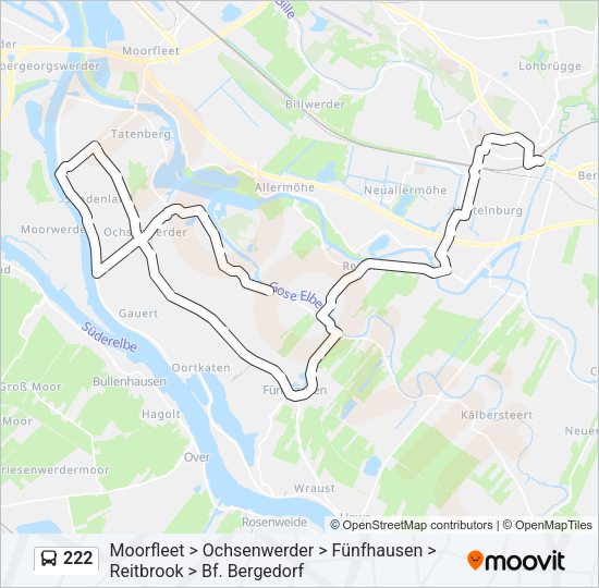 Автобус 222: карта маршрута