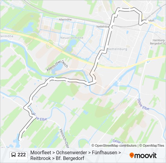 Автобус 222: карта маршрута