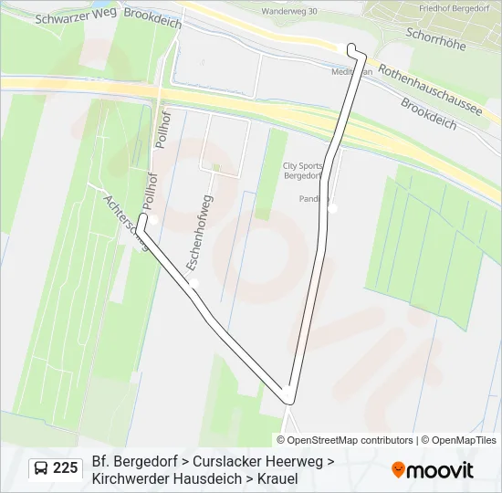 225 Bus Line Map