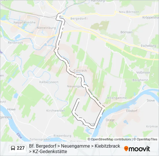 Автобус 227: карта маршрута