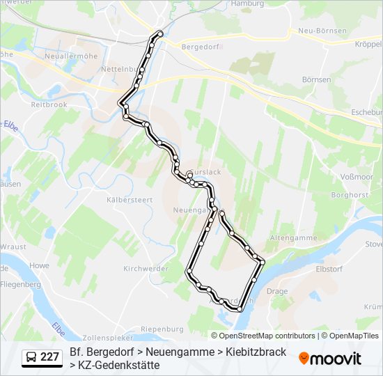 227 bus Line Map