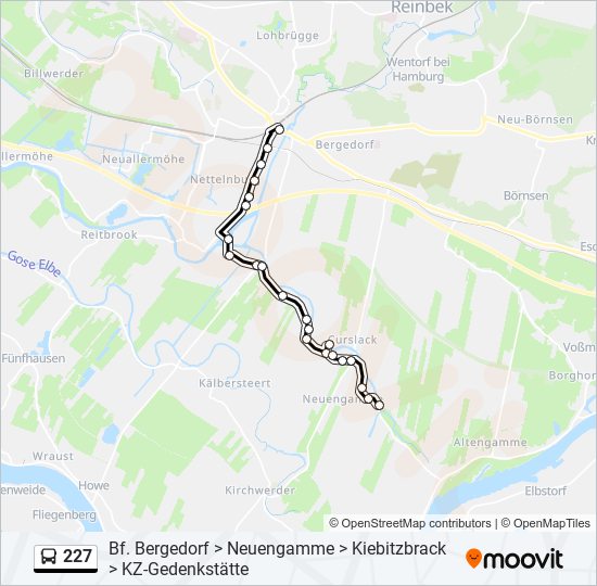 227 bus Line Map