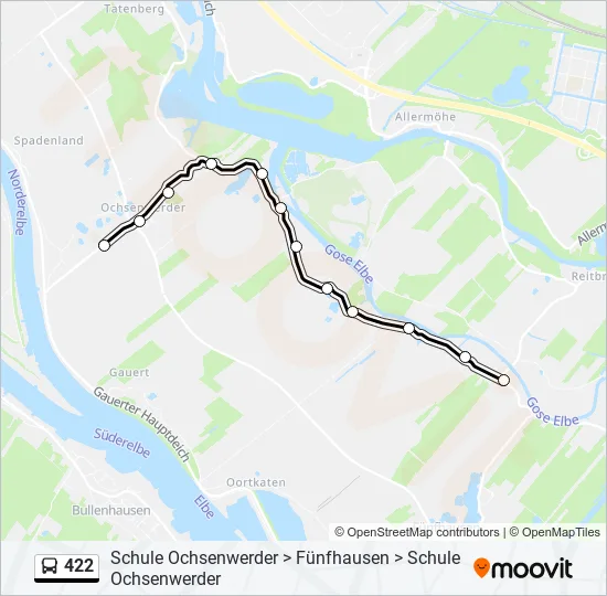 422 Bus Line Map