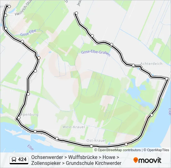 424 Bus Line Map