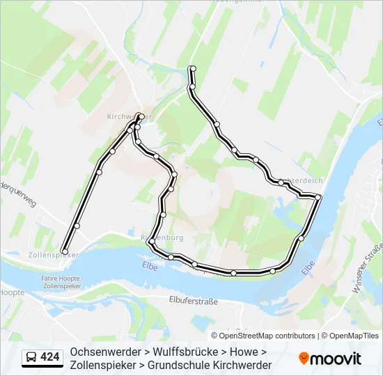 424 Bus Line Map