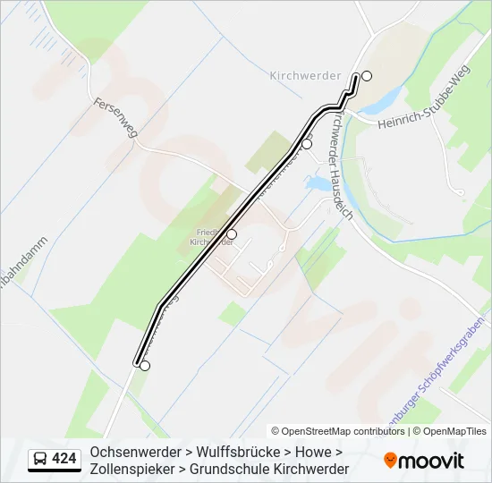 424 Bus Line Map
