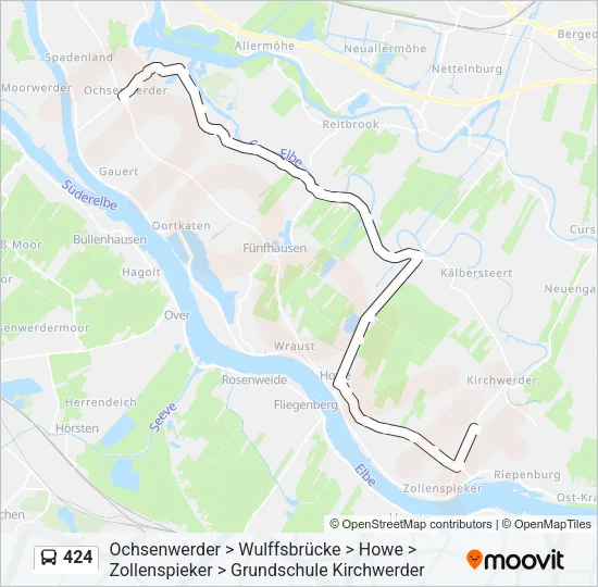 424 Bus Line Map