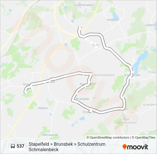 537 Bus Line Map