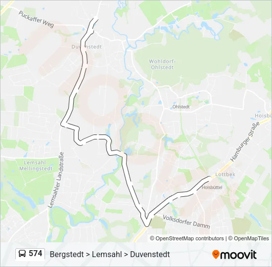 574 Bus Line Map