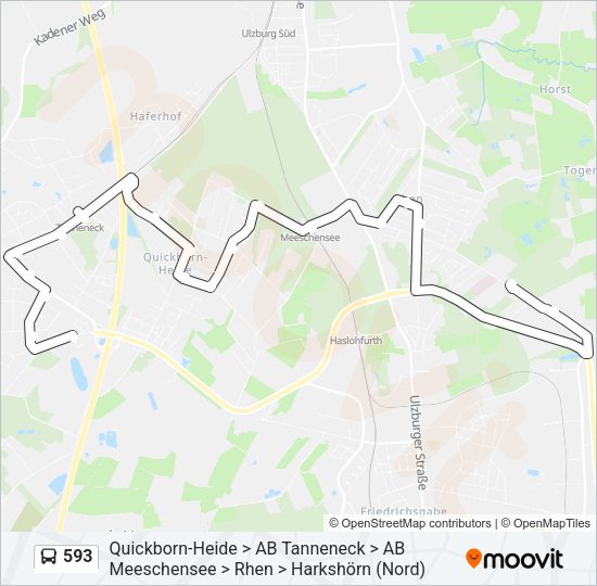 Автобус 593: карта маршрута