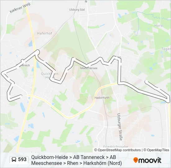 593 Bus Line Map