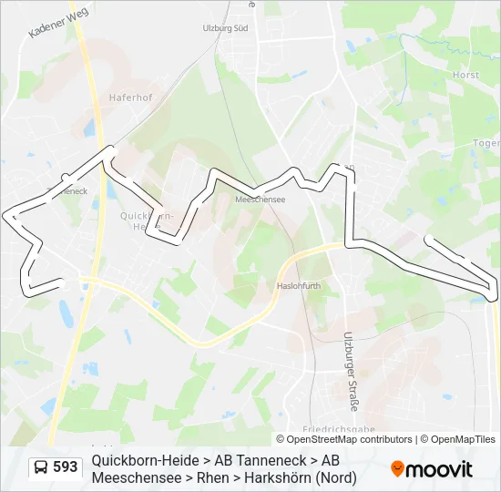 593 Bus Line Map