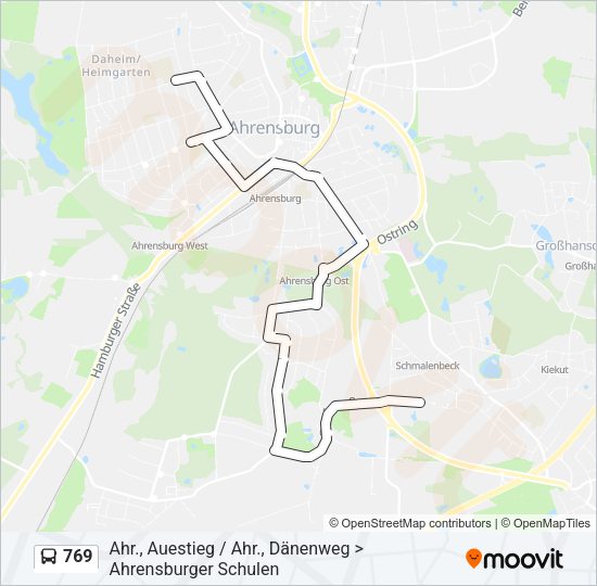 Buslinie 769 Karte
