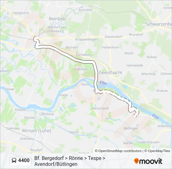 Автобус 4400: карта маршрута