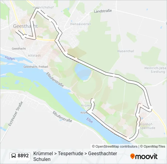 8892 Bus Line Map