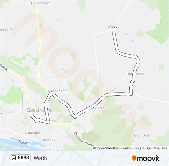 Автобус 8893: карта маршрута