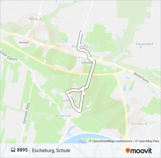 8895 Bus Line Map
