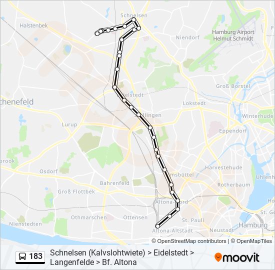 183 bus Line Map