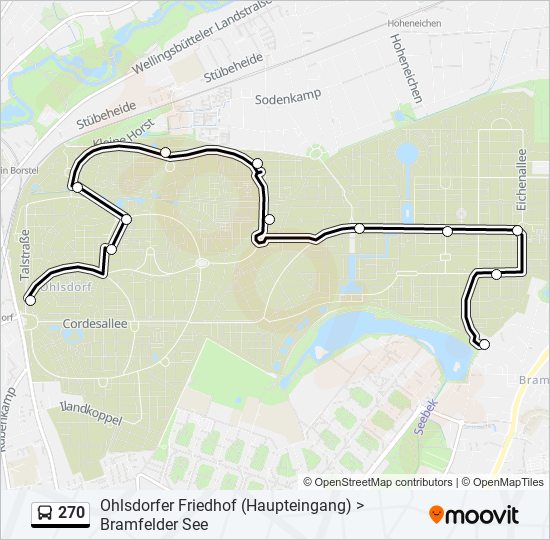 270 bus Line Map