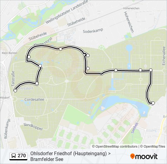 270 bus Line Map