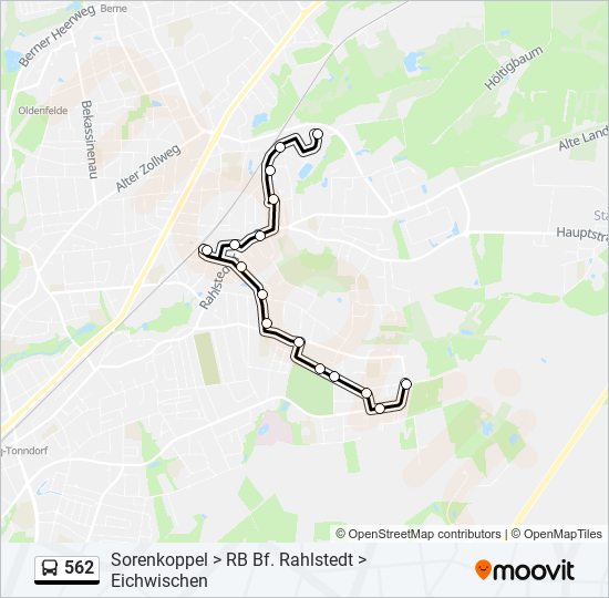 562 bus Line Map