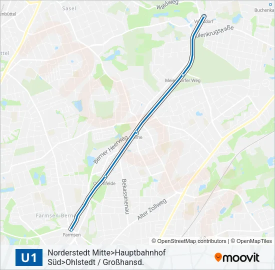 Метро U1: карта маршрута
