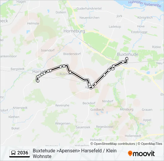 Автобус 2036: карта маршрута