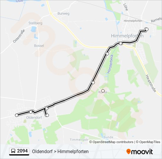 2094 bus Line Map