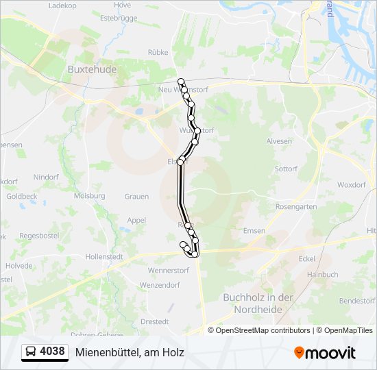 Автобус 4038: карта маршрута