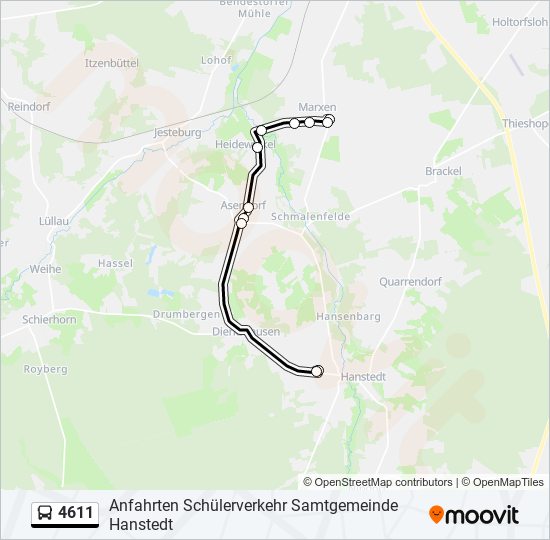 4611 bus Line Map