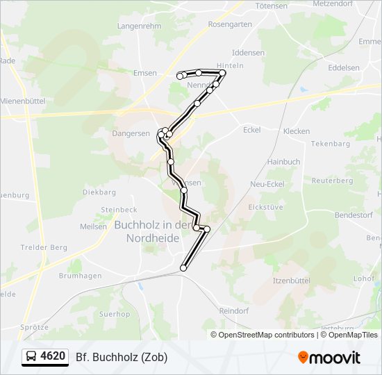 Автобус 4620: карта маршрута