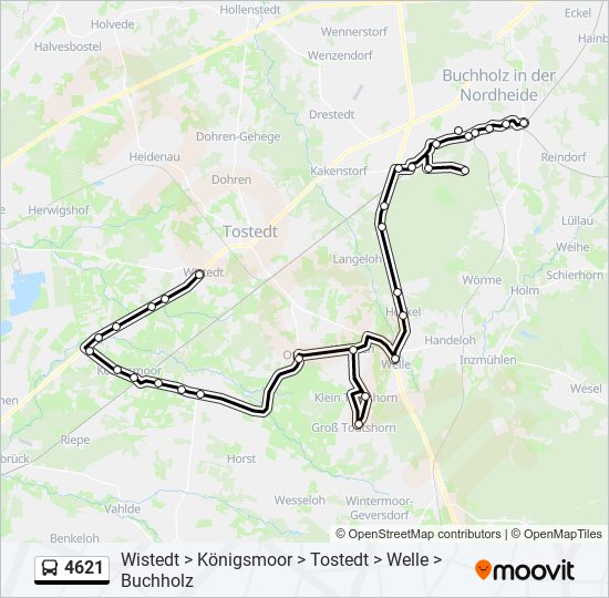 Автобус 4621: карта маршрута