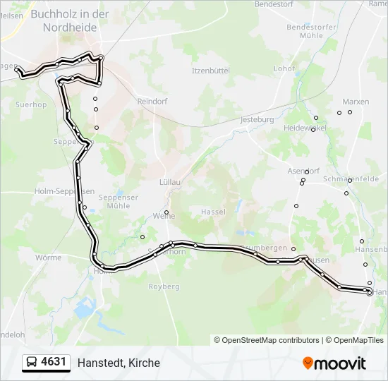 Автобус 4631: карта маршрута