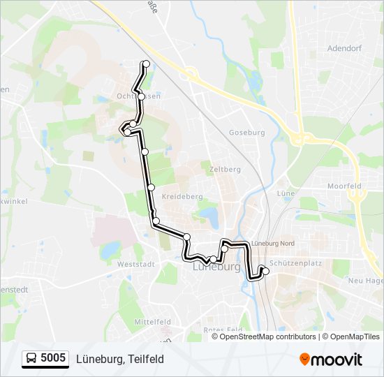 5005 bus Line Map