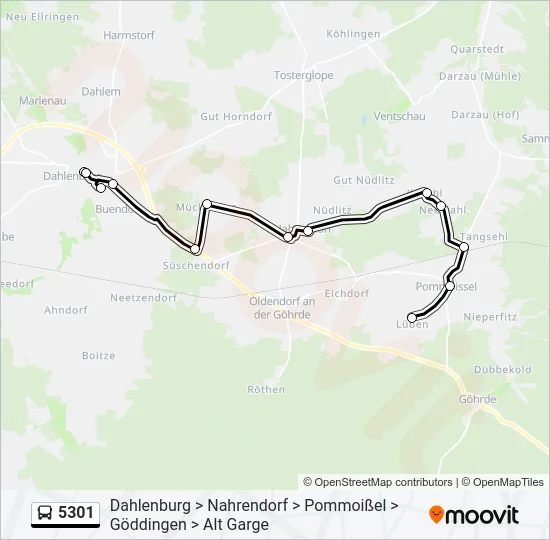 5301 Bus Line Map